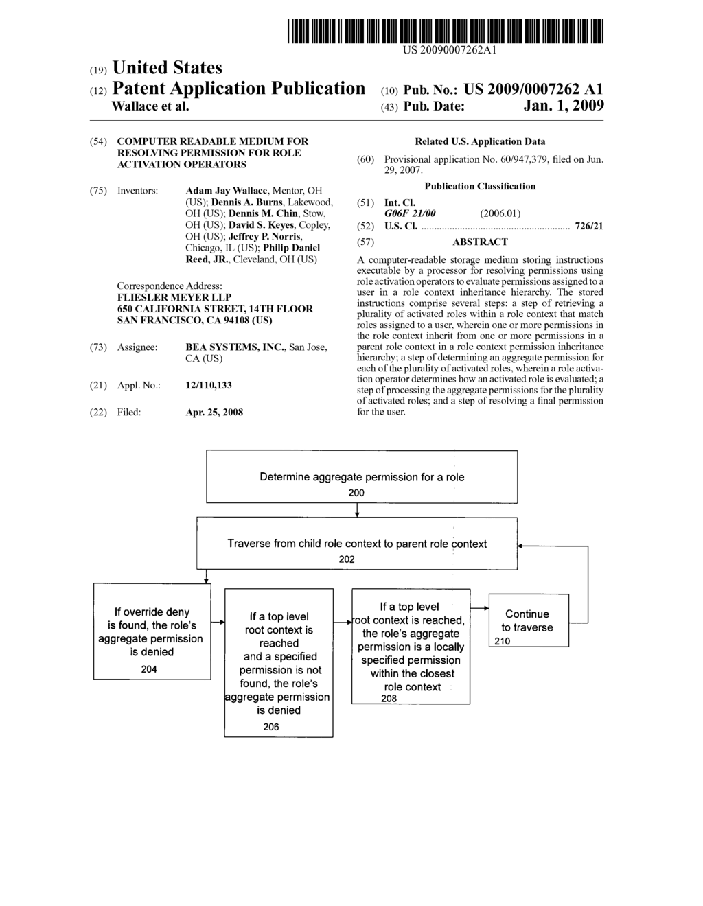 COMPUTER READABLE MEDIUM FOR RESOLVING PERMISSION FOR ROLE ACTIVATION OPERATORS - diagram, schematic, and image 01