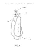 Golf club head cover with temperature controlling device diagram and image