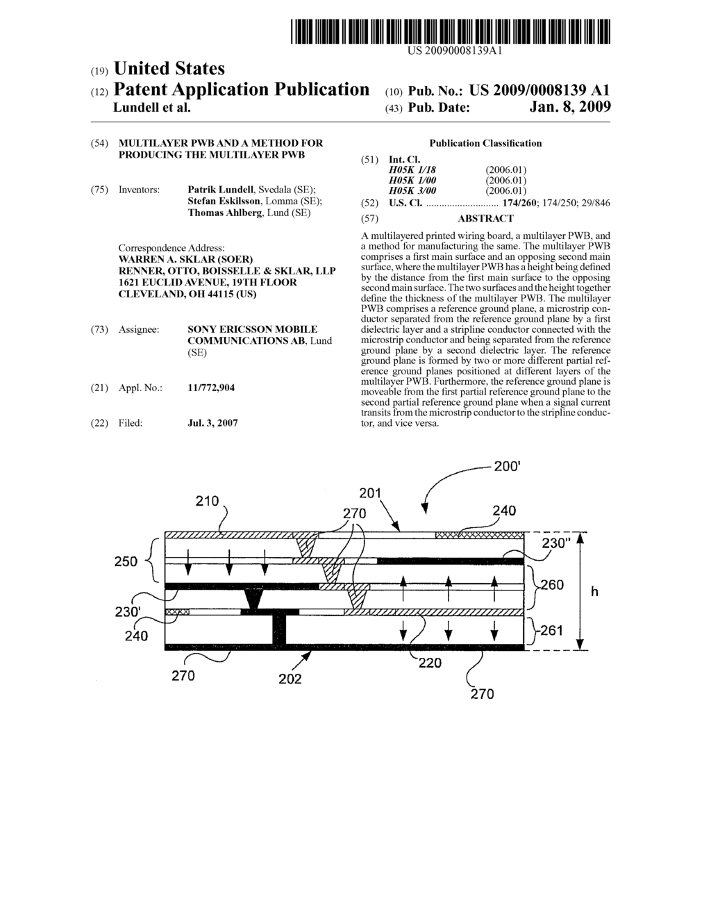 MULTILAYER PWB AND A METHOD FOR PRODUCING THE MULTILAYER PWB - diagram, schematic, and image 01