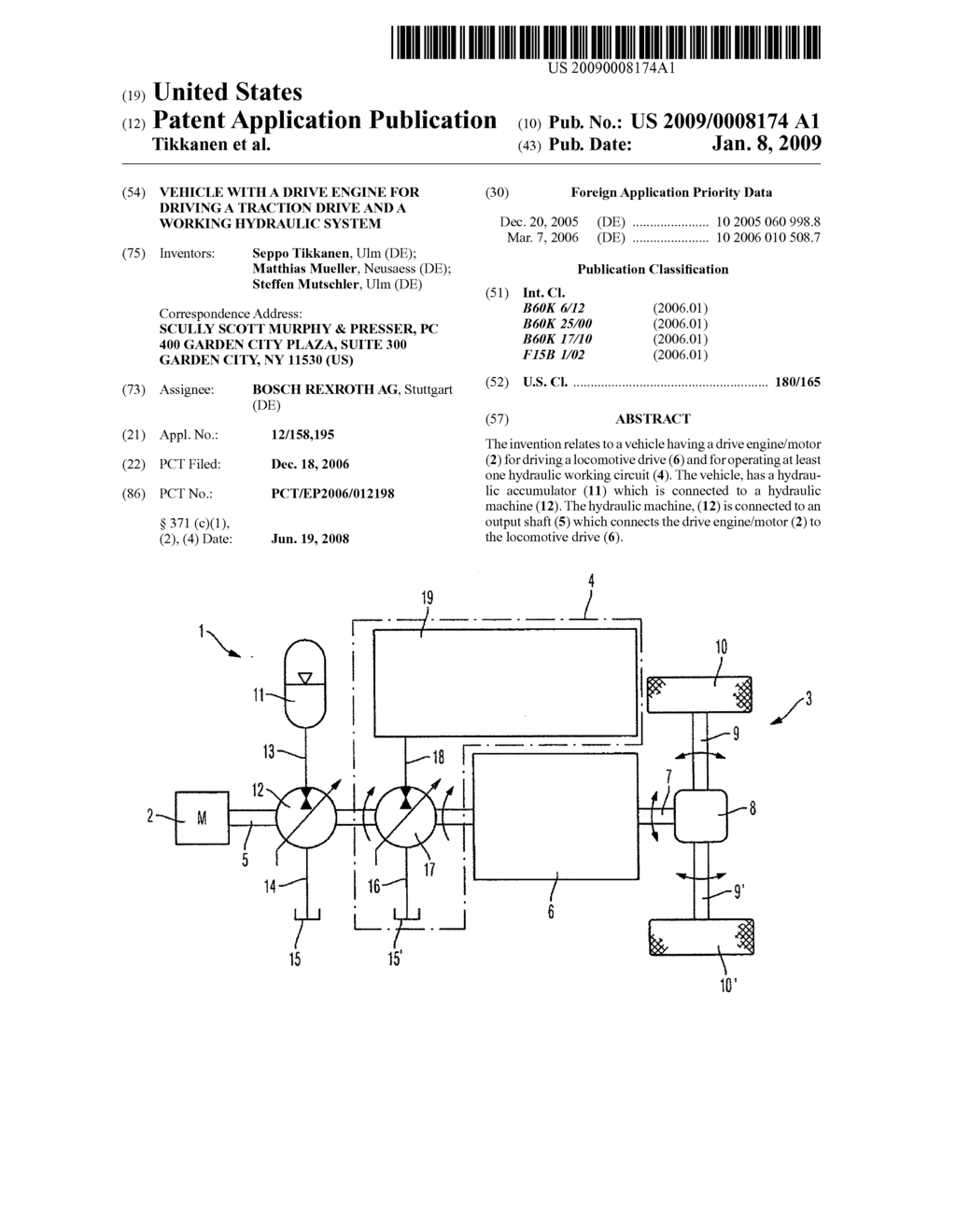 Vehicle with a Drive Engine for Driving a Traction Drive and a Working Hydraulic System - diagram, schematic, and image 01