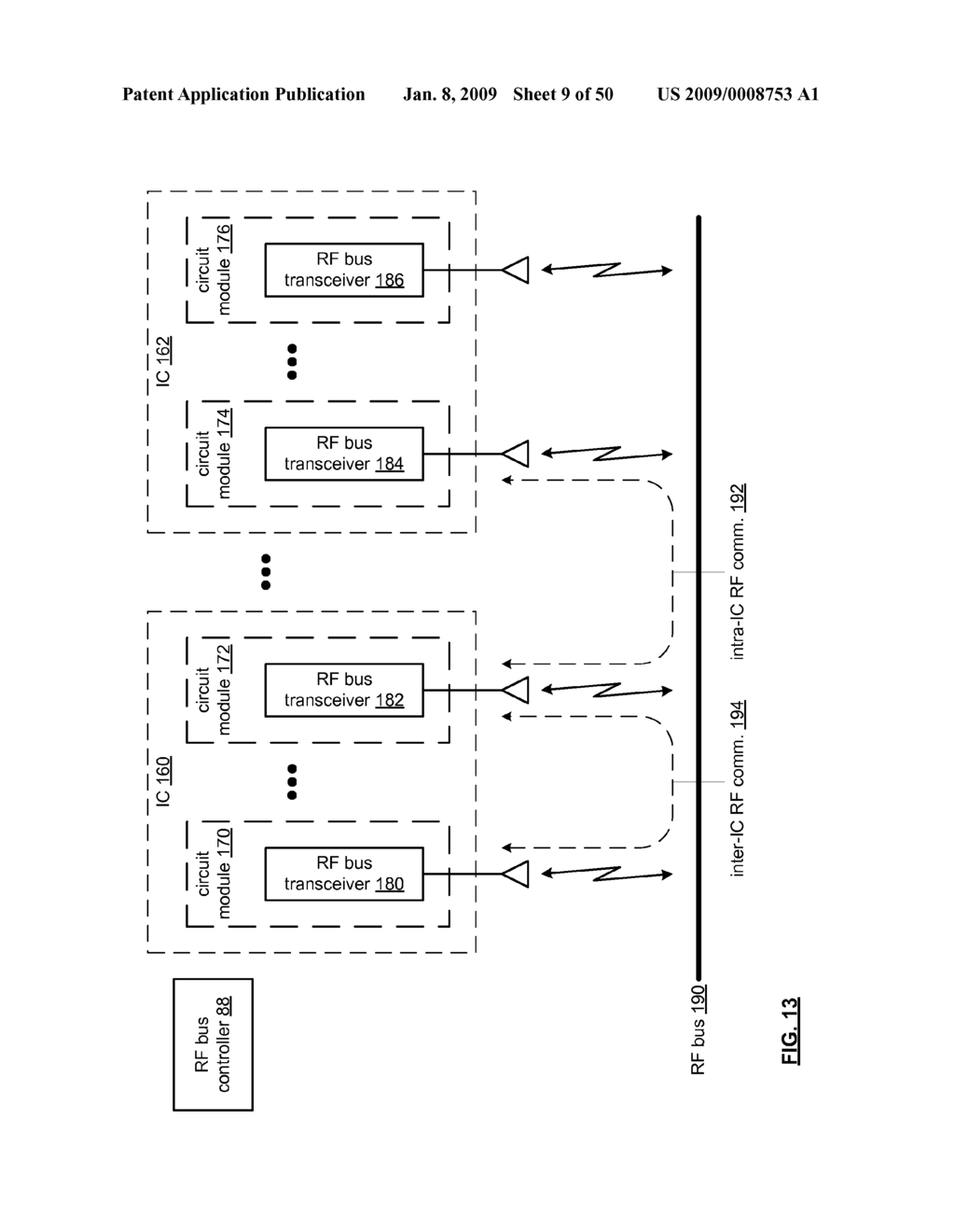 INTEGRATED CIRCUIT WITH INTRA-CHIP AND EXTRA-CHIP RF COMMUNICATION - diagram, schematic, and image 10