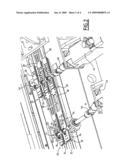 Device for braking flat products and corresponding folder diagram and image