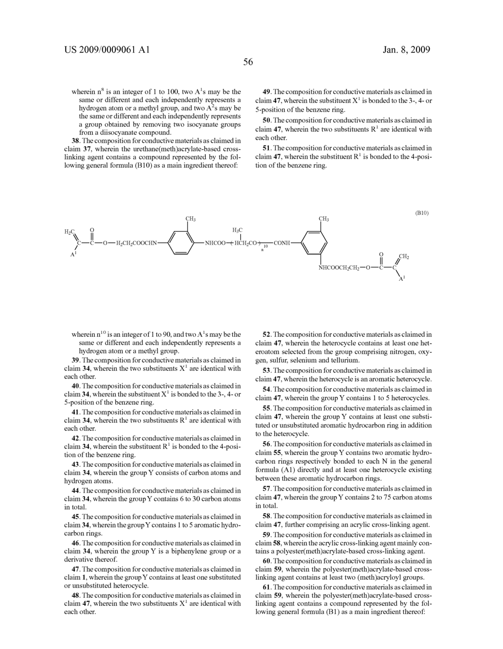 Composition for Conductive Materials Comprising Crosslinkable Arylamine Compounds and Use Thereof in Electronic Devices and Electronic Equipment - diagram, schematic, and image 64