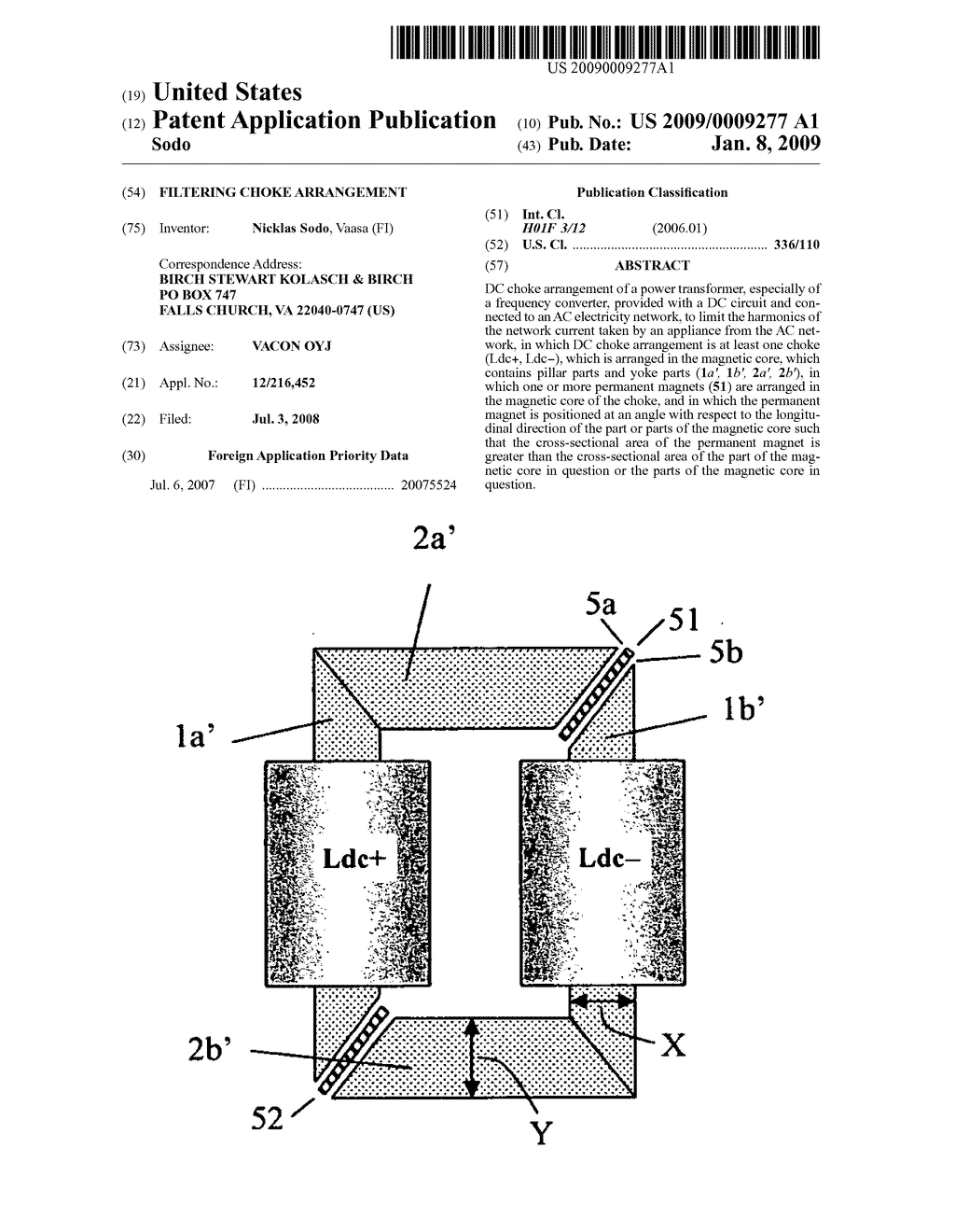 Filtering choke arrangement - diagram, schematic, and image 01