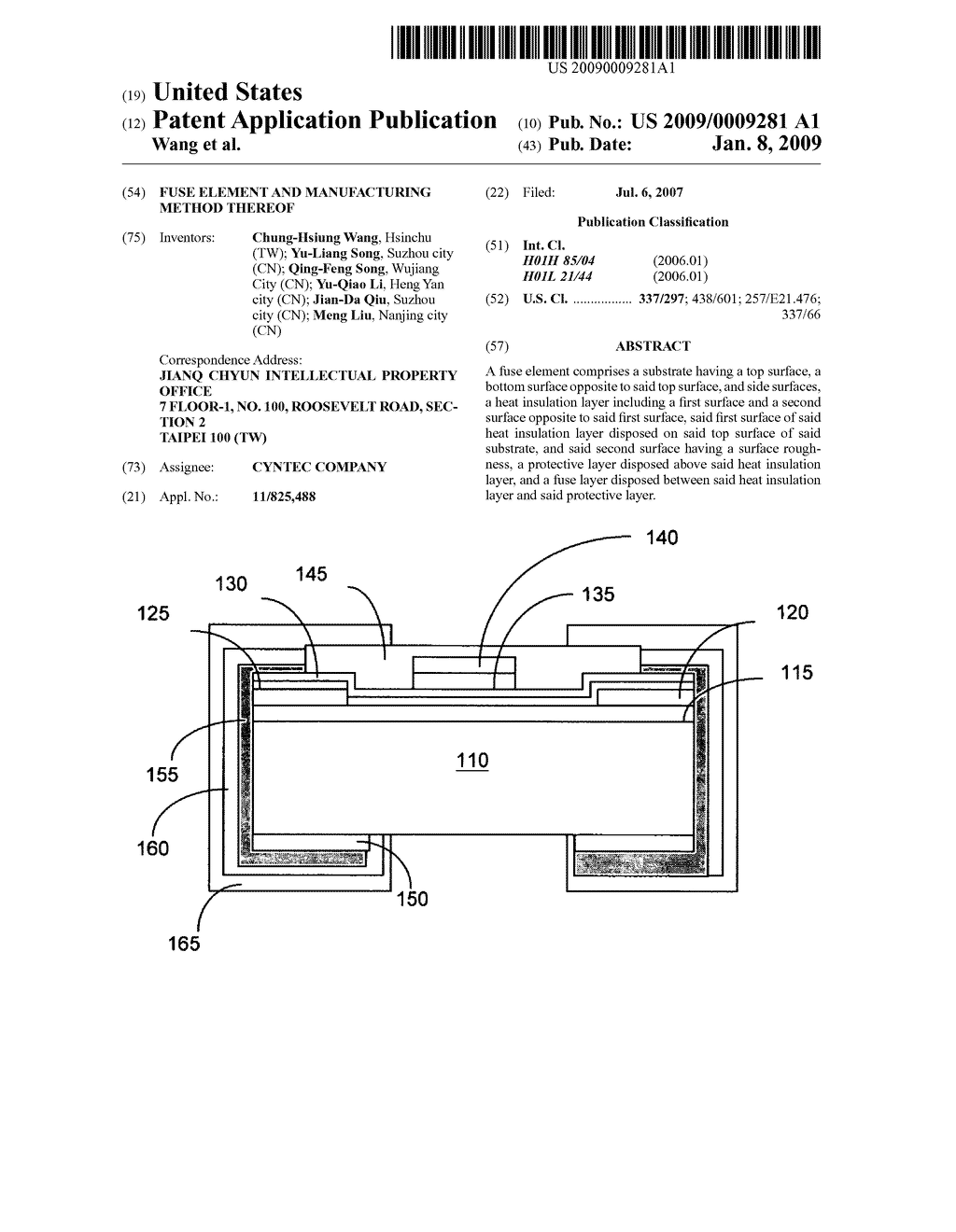 Fuse element and manufacturing method thereof - diagram, schematic, and image 01