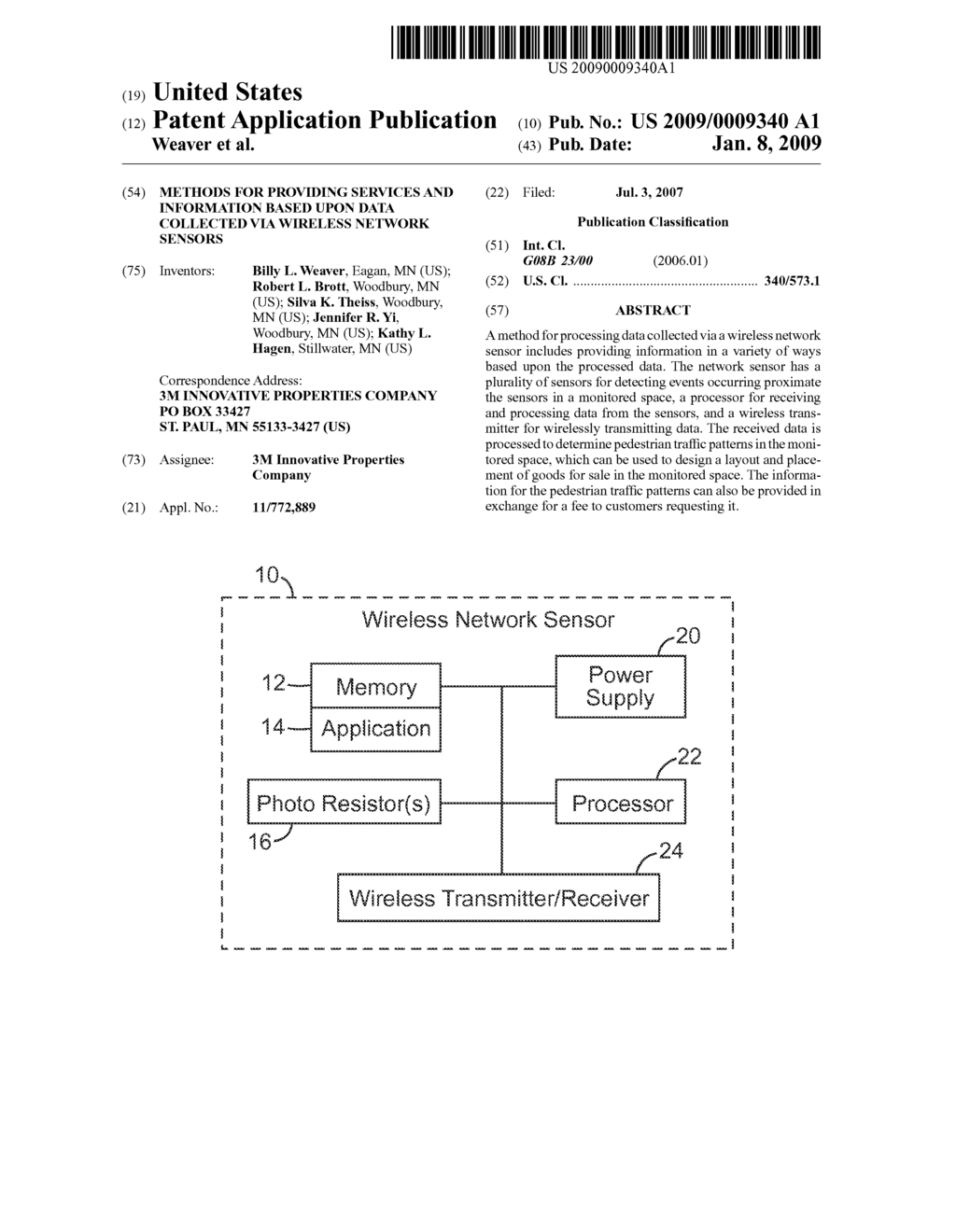 METHODS FOR PROVIDING SERVICES AND INFORMATION BASED UPON DATA COLLECTED VIA WIRELESS NETWORK SENSORS - diagram, schematic, and image 01