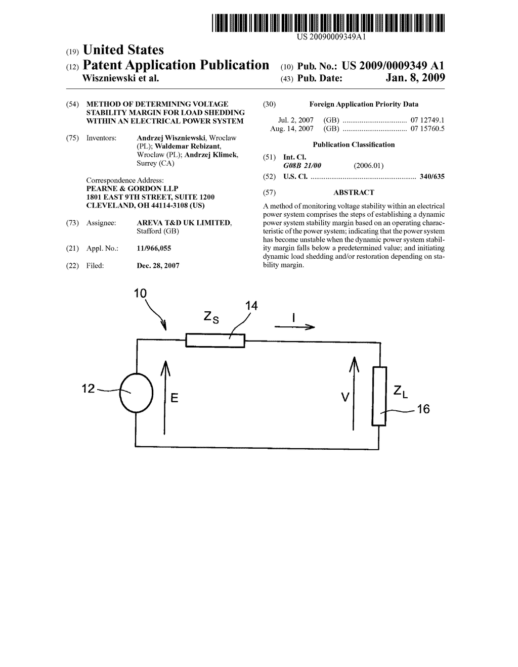 METHOD OF DETERMINING VOLTAGE STABILITY MARGIN FOR LOAD SHEDDING WITHIN AN ELECTRICAL POWER SYSTEM - diagram, schematic, and image 01