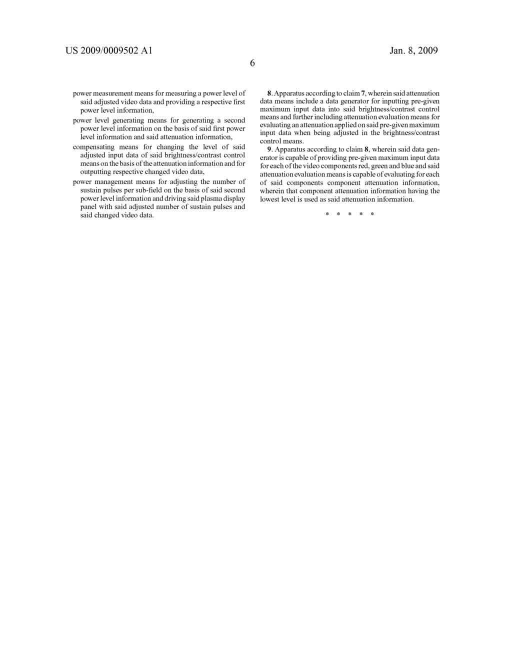 Method for driving a plasma display panel with attenuation extimation and compensation and corresponding apparatus - diagram, schematic, and image 11