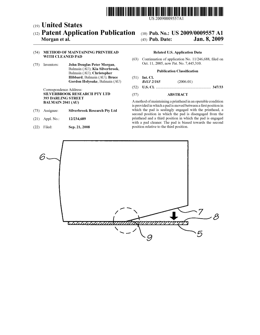 METHOD OF MAINTAINING PRINTHEAD WITH CLEANED PAD - diagram, schematic, and image 01