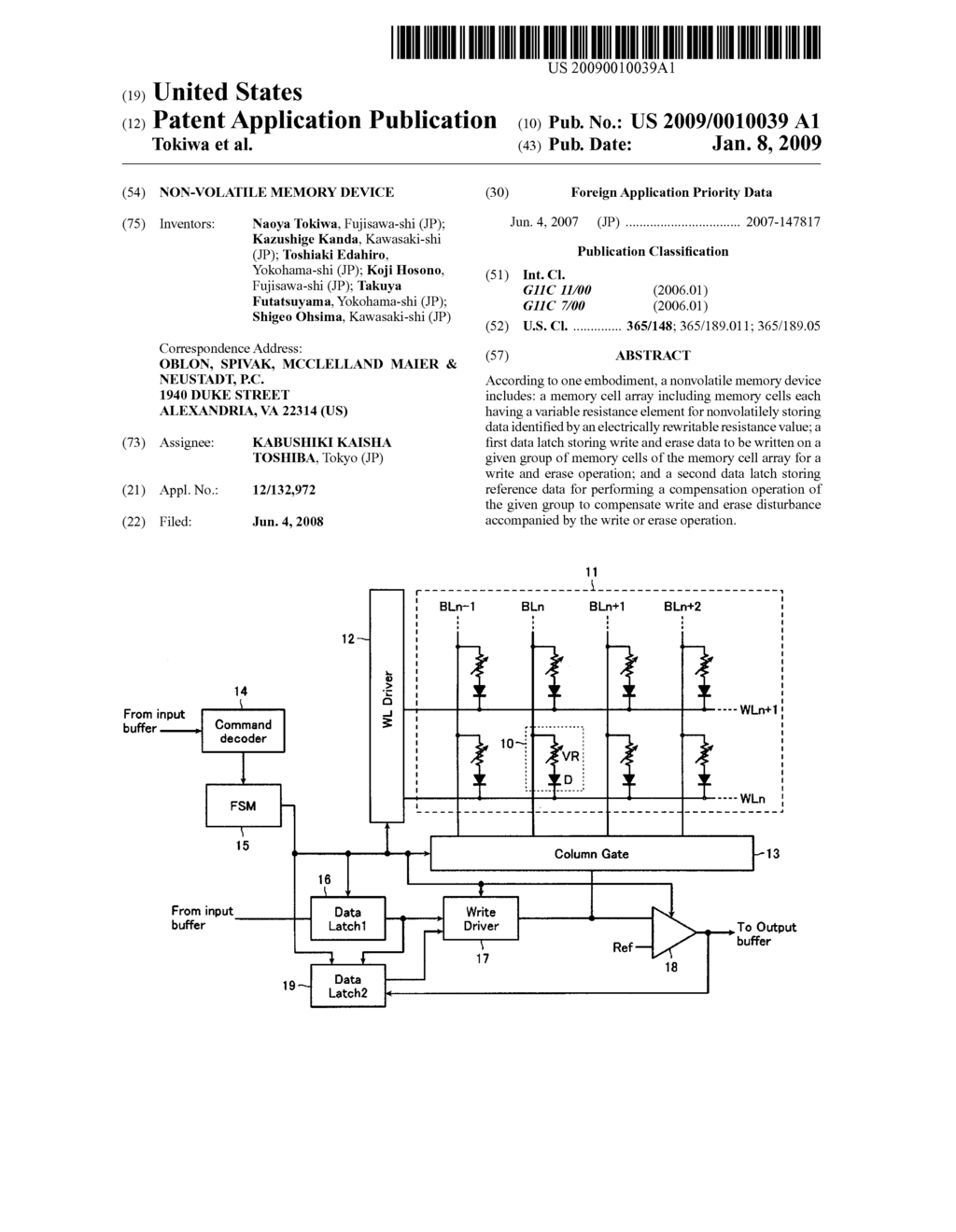 NON-VOLATILE MEMORY DEVICE - diagram, schematic, and image 01