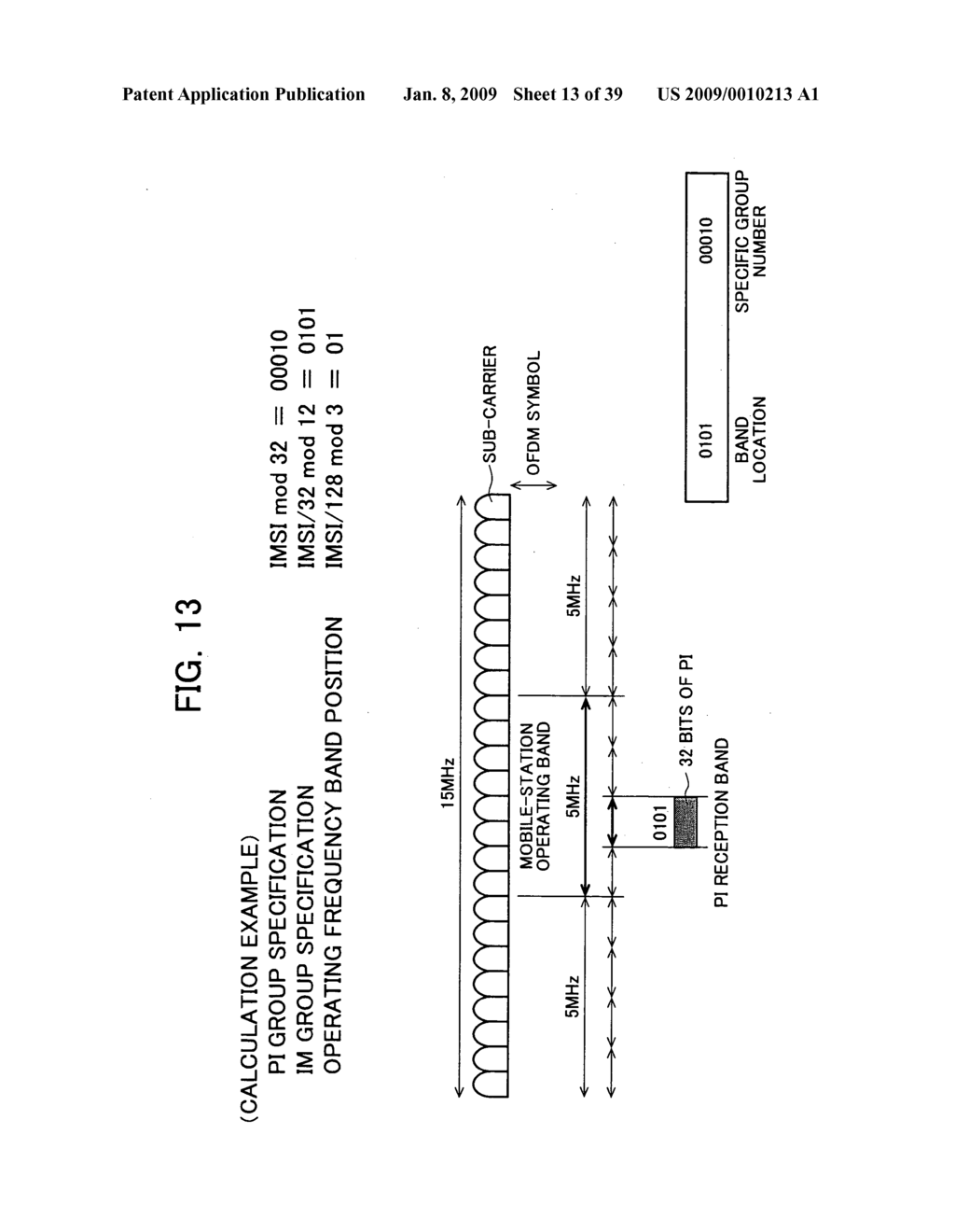 Mobile Station Device, Base Station Device, Mobile Station Device Operating Frequency Band Mapping Method, Location Management Device, Mobile Station Device Location Registration Method, Paging Method, and Program for Executing the Same and Recording Medium - diagram, schematic, and image 14