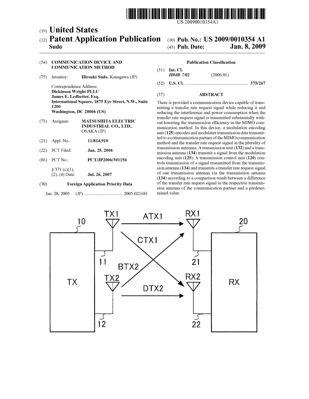 COMMUNICATION DEVICE AND COMMUNICATION METHOD - diagram, schematic, and image 01