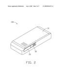 Portable electronic device with movable speaker device diagram and image