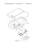 Portable electronic device with movable speaker device diagram and image