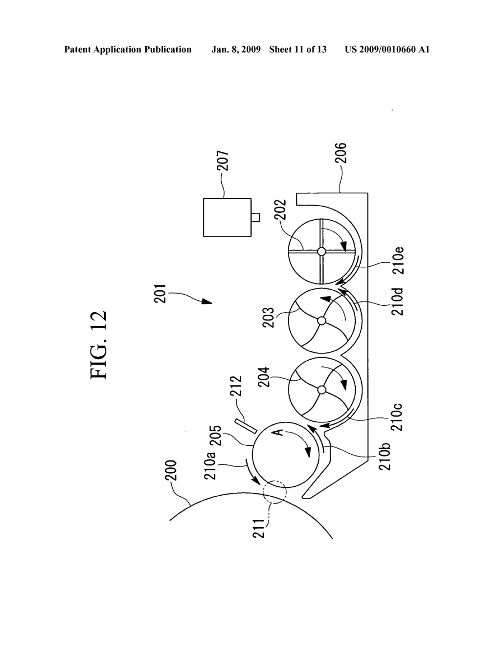 Developing Device of Electrographic Printing Apparatus, Non-Image-Region Toner Removing Device, Electrographic Printing Apparatus Using the Same, Electrographic Printing Method, and Method of Producing Glass Plate or Ceramic Plate - diagram, schematic, and image 12