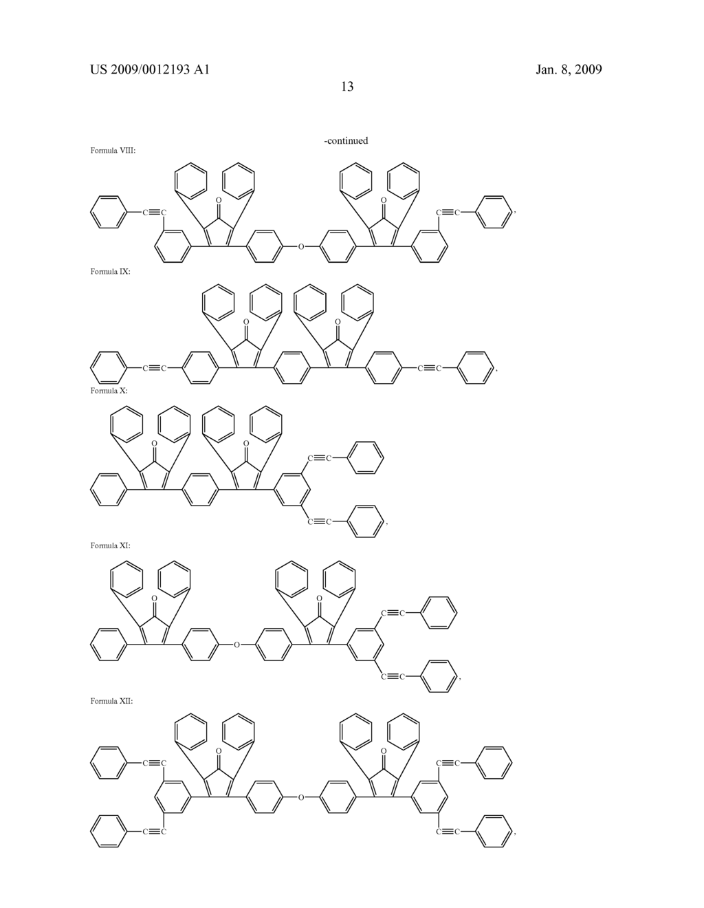 Multifunctional Ethynyl Substituted Monomers and Polyarylene Compositions Therefrom - diagram, schematic, and image 14