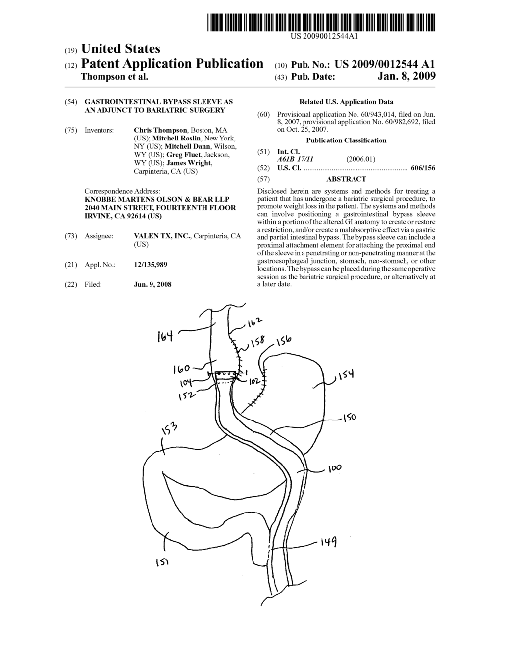 GASTROINTESTINAL BYPASS SLEEVE AS AN ADJUNCT TO BARIATRIC SURGERY - diagram, schematic, and image 01