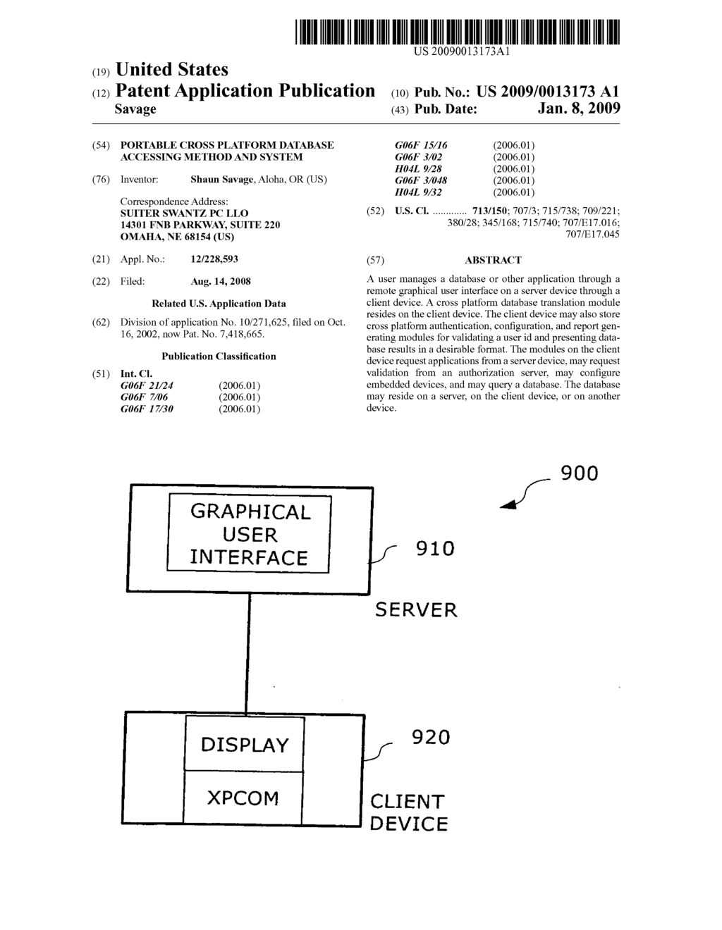 Portable cross platform database accessing method and system - diagram, schematic, and image 01