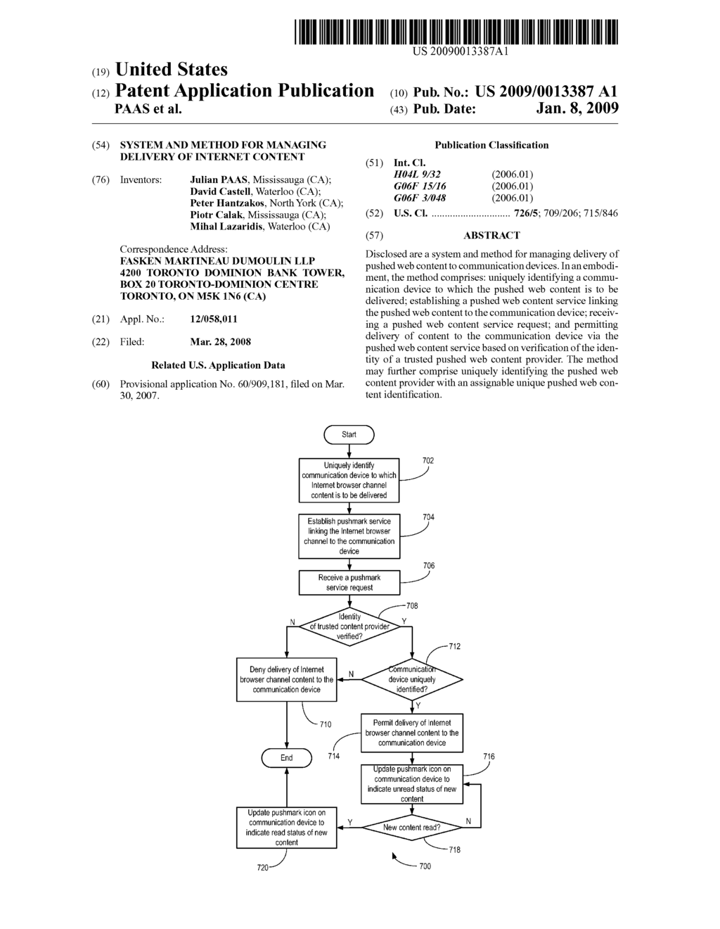 SYSTEM AND METHOD FOR MANAGING DELIVERY OF INTERNET CONTENT - diagram, schematic, and image 01