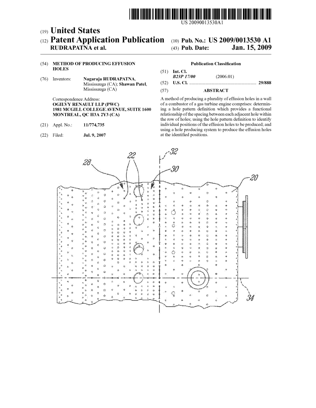 METHOD OF PRODUCING EFFUSION HOLES - diagram, schematic, and image 01