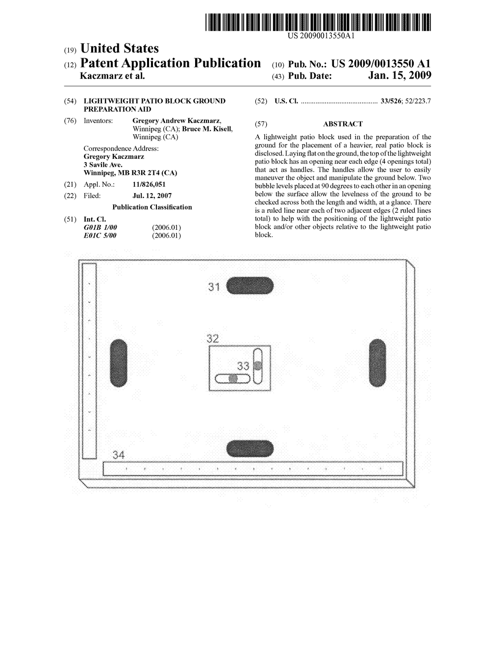 Lightweight patio block ground preparation aid - diagram, schematic, and image 01