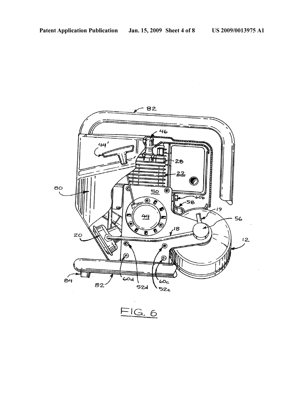 Portable gas powered internal combustion engine arrangement - diagram, schematic, and image 05