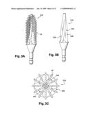 APPLICATOR FOR MAKING UP THE EYELASHES AND/OR THE EYEBROWS, THE APPLICATOR INCLUDING A FURROW diagram and image