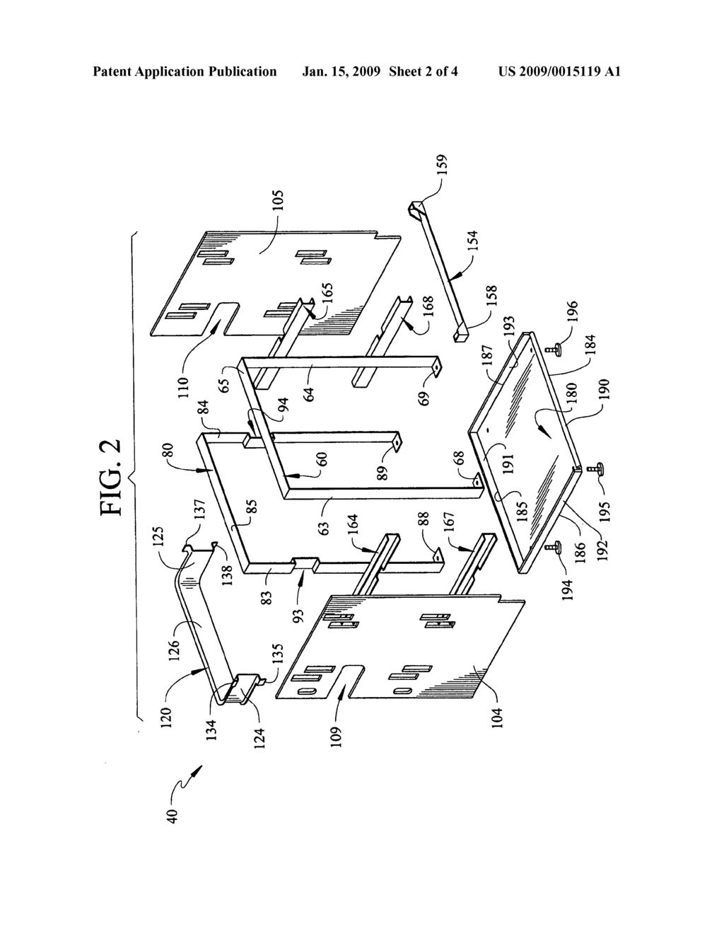 Outer support body for a drawer-type dishwasher - diagram, schematic, and image 03