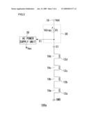 POWER SUPPLY DEVICE AND LIGHT-EMITTING DEVICE AND ELECTRONIC EQUIPMENT USING SUCH POWER SUPPLY DEVICE diagram and image