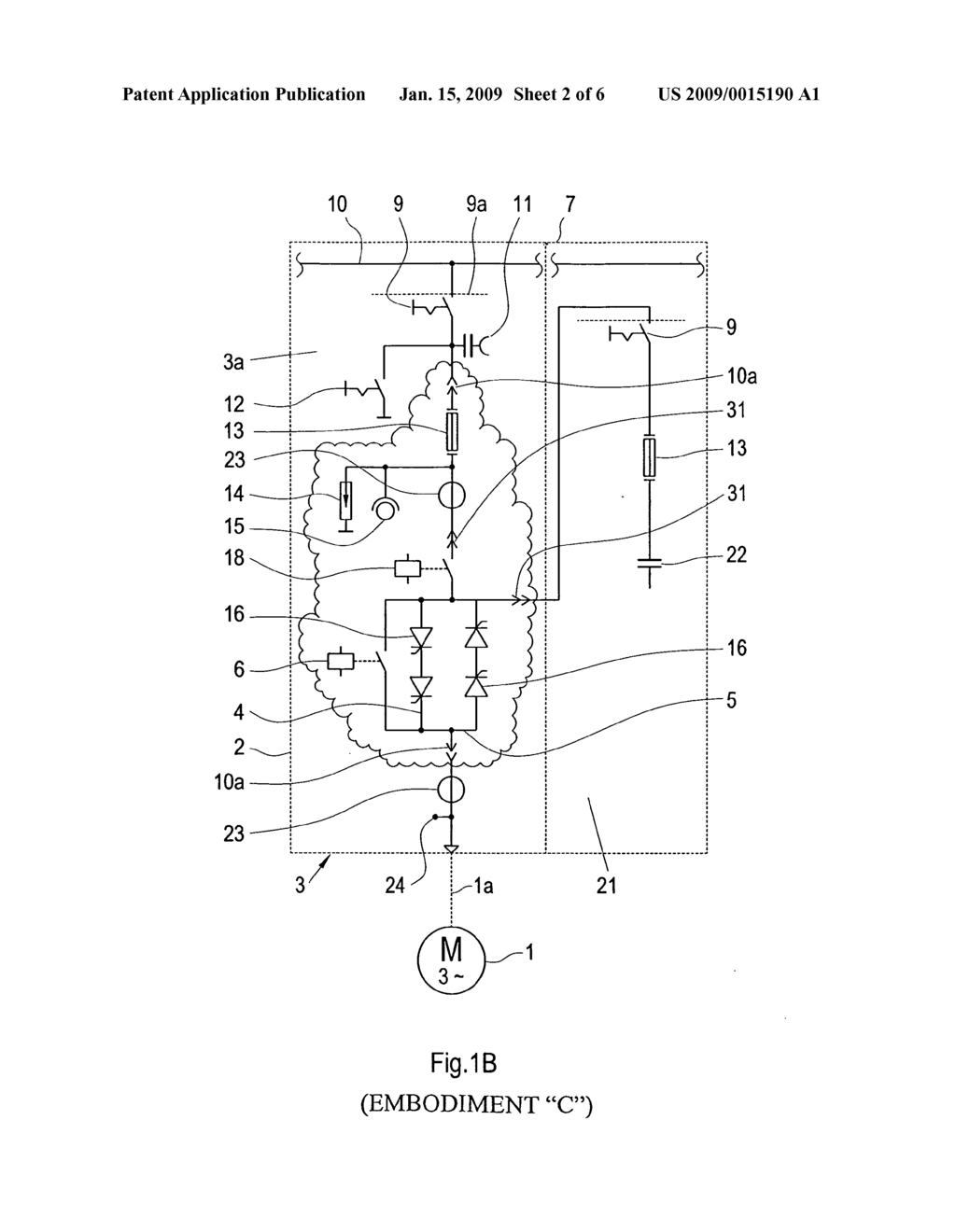 Device for the control of a smooth starting or ending of a three phase current motor, so-called soft starter - diagram, schematic, and image 03