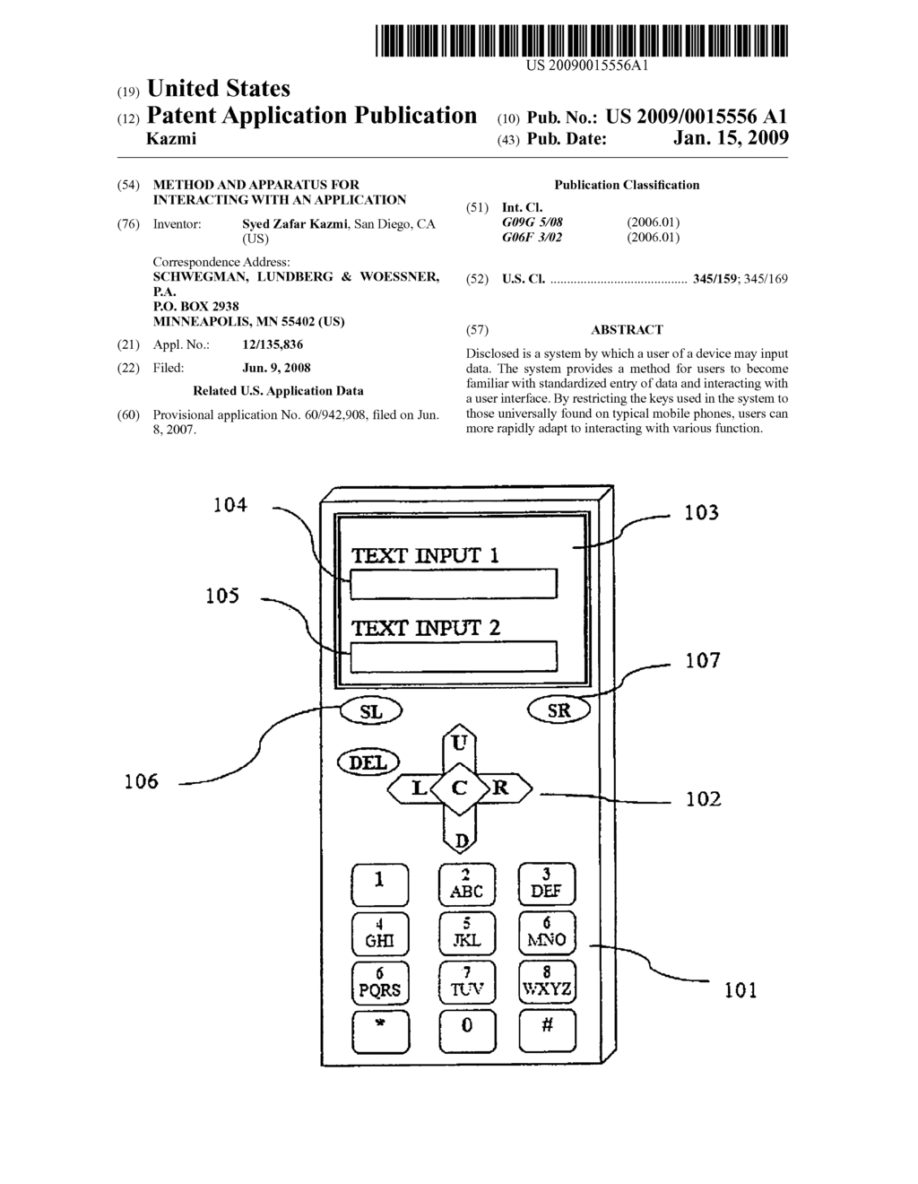 METHOD AND APPARATUS FOR INTERACTING WITH AN APPLICATION - diagram, schematic, and image 01