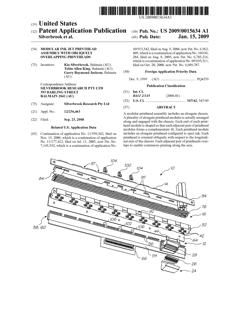 MODULAR INK JET PRINTHEAD ASSEMBLY WITH OBLIQUELY OVERLAPPING PRINTHEADS - diagram, schematic, and image 01