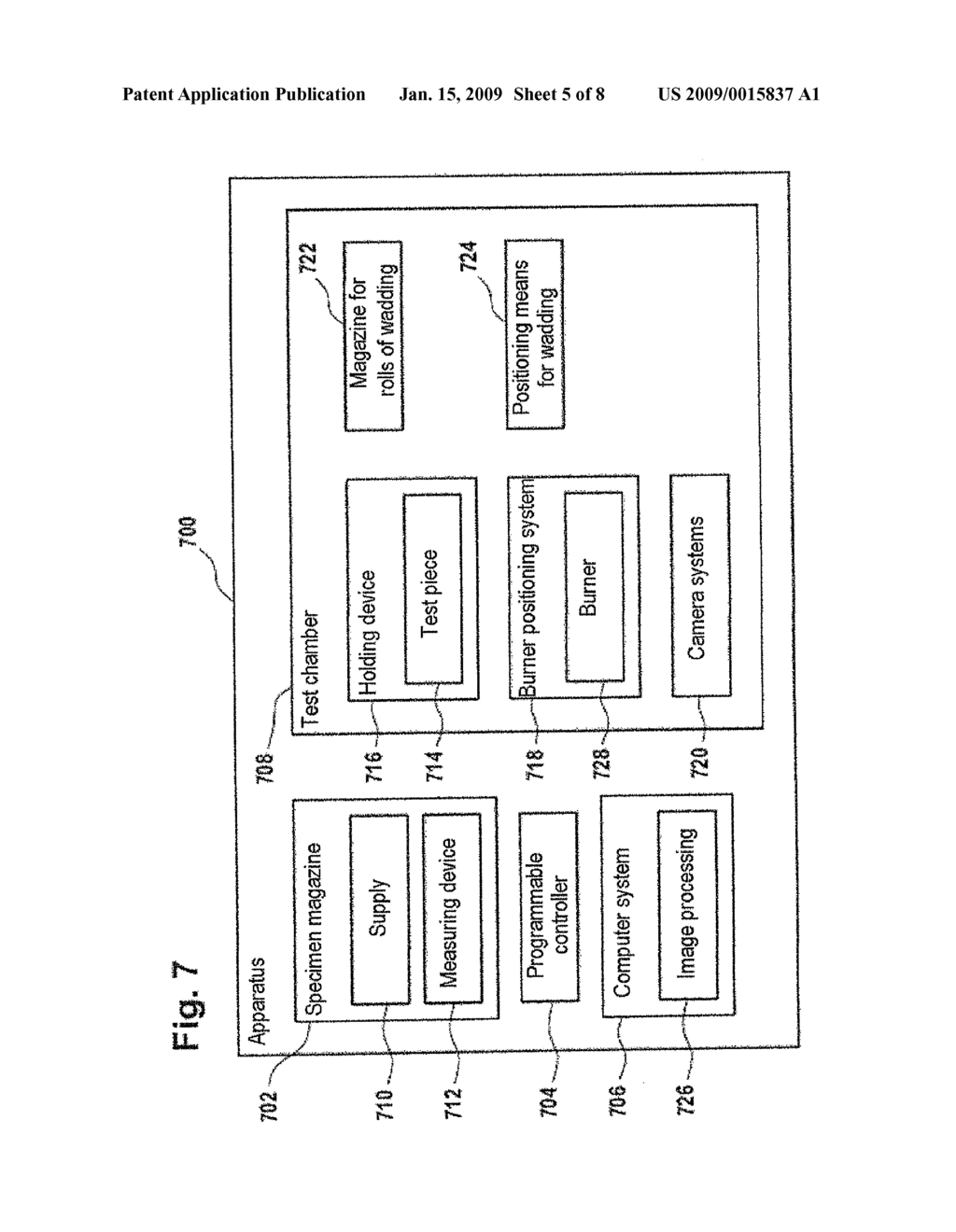 METHOD AND APPARATUS FOR CARRYING OUT A BURNING TEST ON A TEST PIECE - diagram, schematic, and image 06