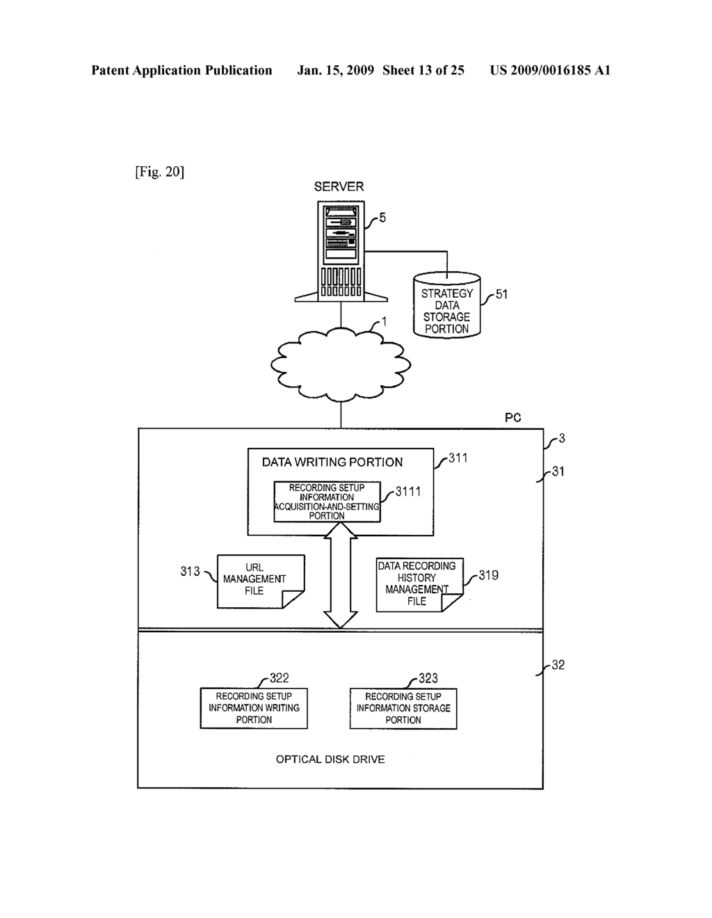 METHOD OF SETTING RECORDING SETUP INFORMATION ABOUT OPTICAL DISK, PROGRAM THEREFOR, AND DATA RECORDING PLAYER - diagram, schematic, and image 14