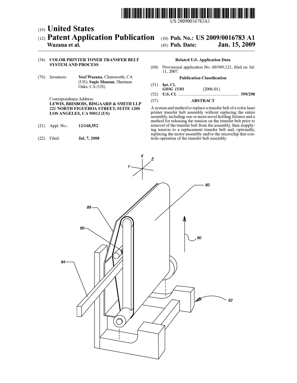 COLOR PRINTER TONER TRANSFER BELT SYSTEM AND PROCESS - diagram, schematic, and image 01