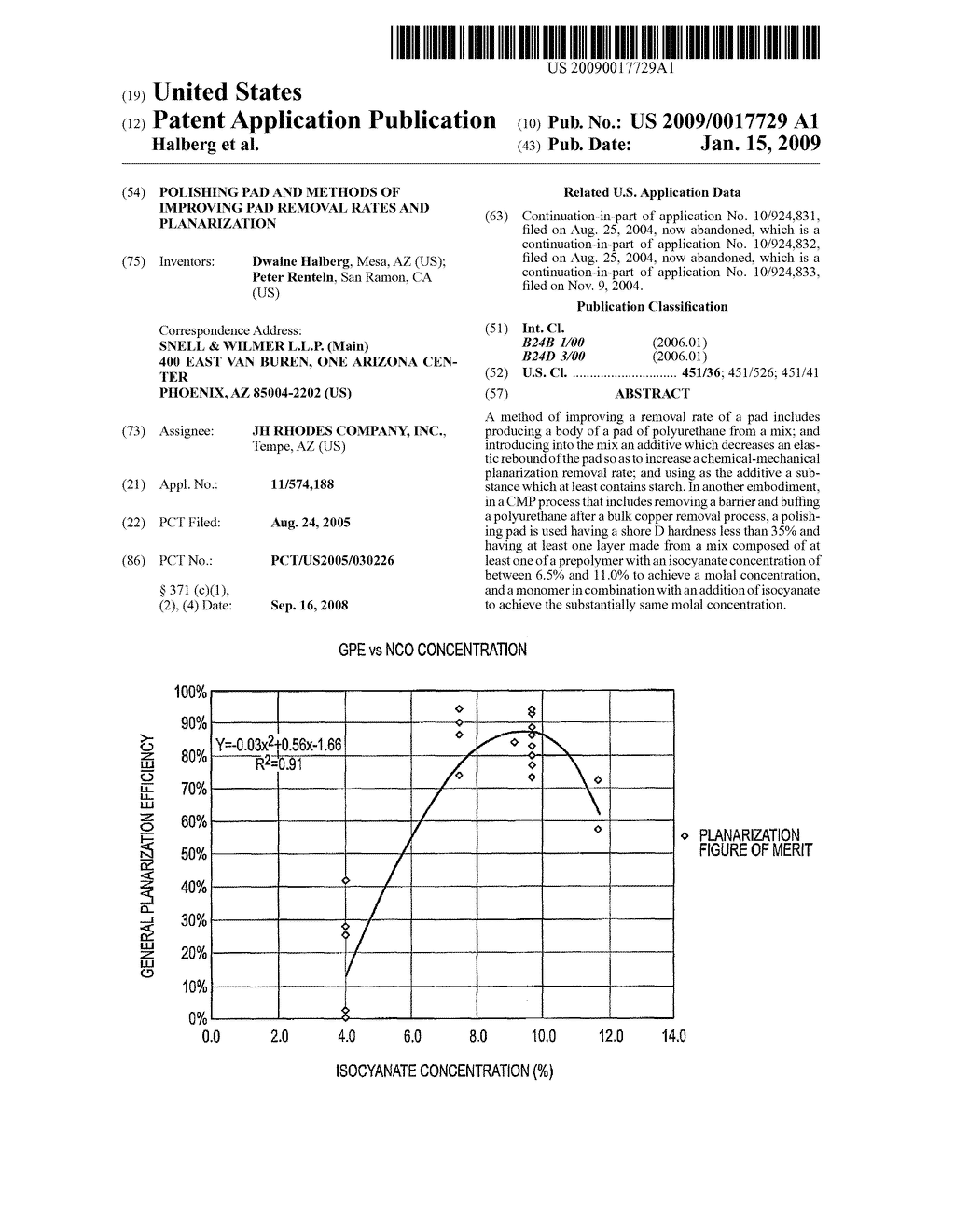 POLISHING PAD AND METHODS OF IMPROVING PAD REMOVAL RATES AND PLANARIZATION - diagram, schematic, and image 01