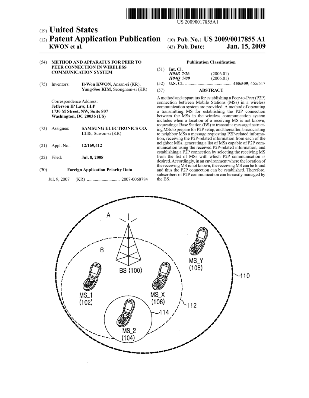 METHOD AND APPARATUS FOR PEER TO PEER CONNECTION IN WIRELESS COMMUNICATION SYSTEM - diagram, schematic, and image 01