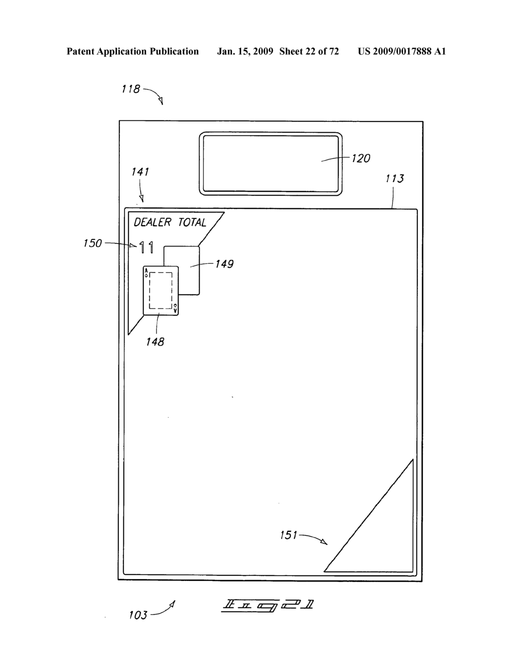 ELECTRONIC GAMING SYSTEM WITH REAL PLAYING CARDS AND MULTIPLE PLAYER DISPLAYS FOR VIRTUAL CARD AND BETTING IMAGES - diagram, schematic, and image 23