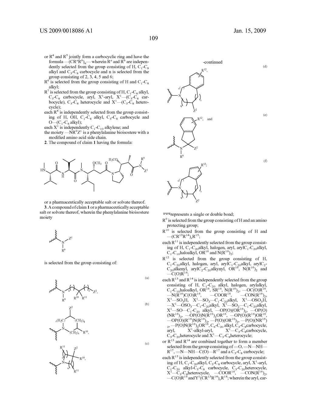 Monomethylvaline Compounds Having Phenylalanine Side-Chain Replacements at the C-Terminus - diagram, schematic, and image 110