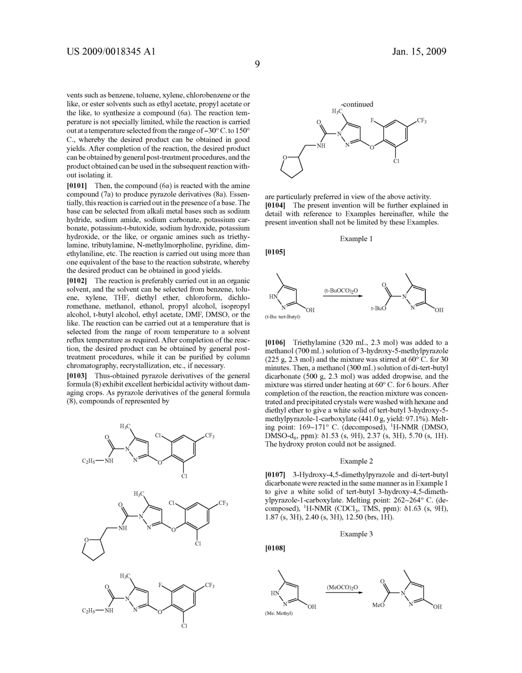 PYRAZOLE-1-CARBOXYLATE DERIVATIVES, PROCESS FOR THE PRODUCTION THEREOF AND PROCESS FOR THE PRODUCTION OF PYRAZOLE DERIVATIVES - diagram, schematic, and image 10