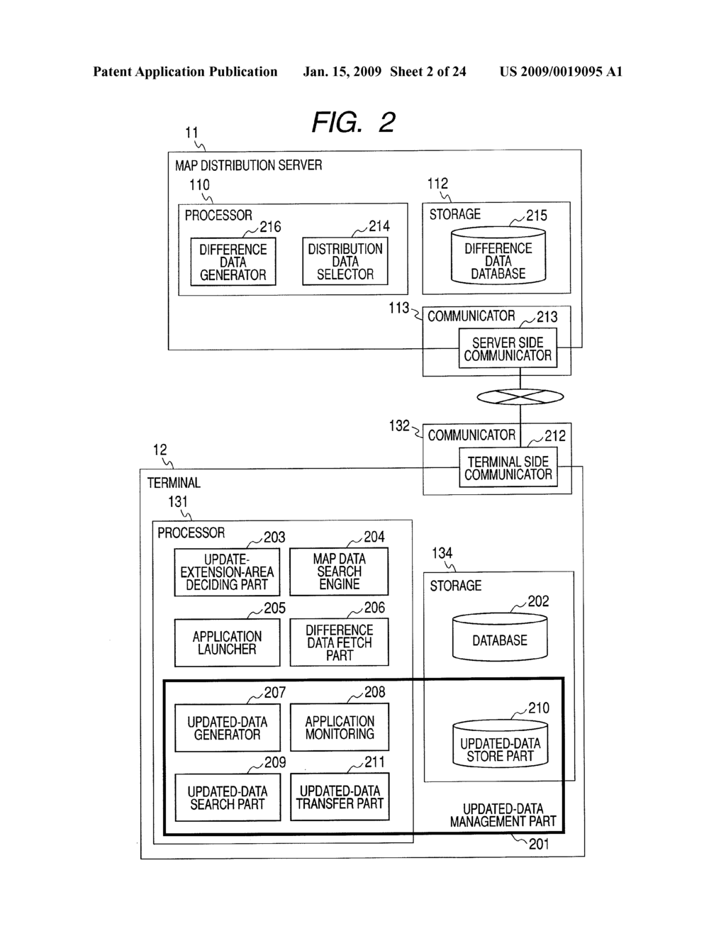 MAP DATA DISTRIBUTION SYSTEM AND MAP DATA UPDATING METHOD - diagram, schematic, and image 03