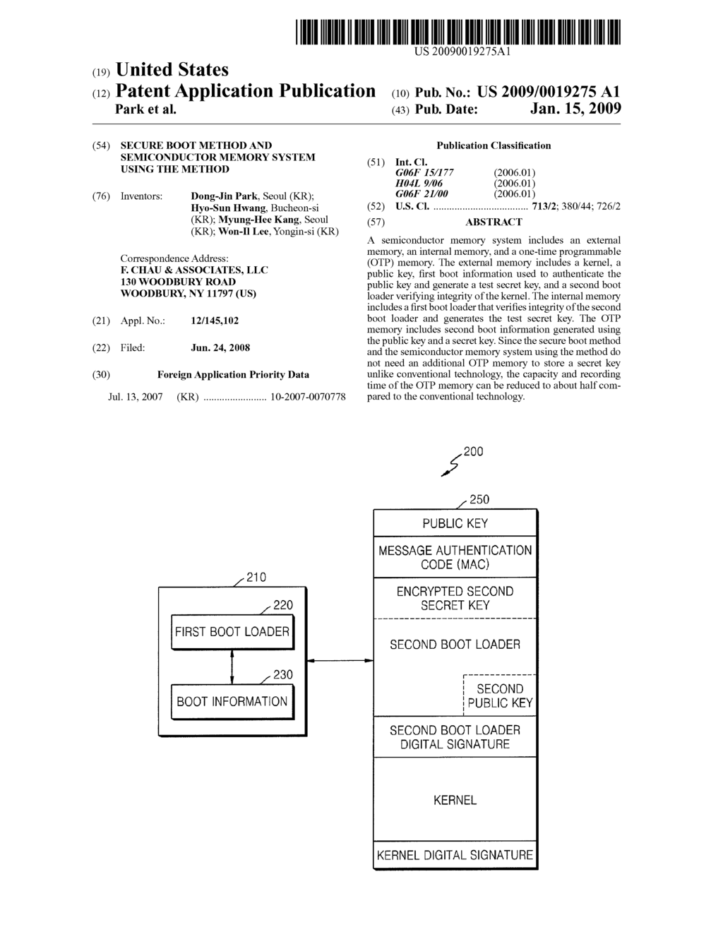 Secure Boot Method and Semiconductor Memory System Using the Method - diagram, schematic, and image 01