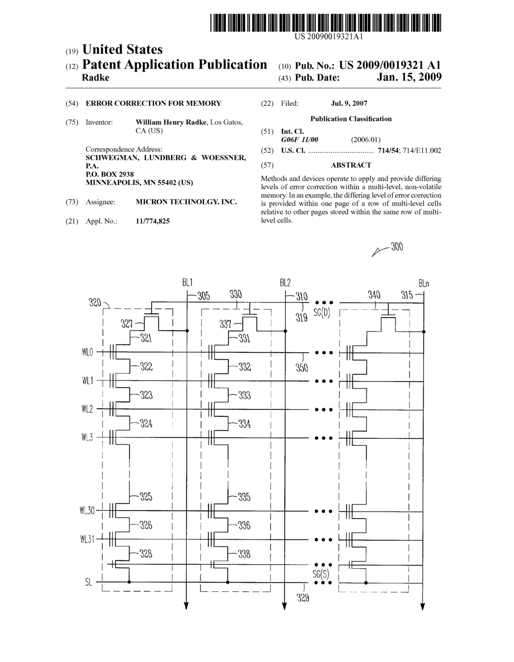 ERROR CORRECTION FOR MEMORY - diagram, schematic, and image 01