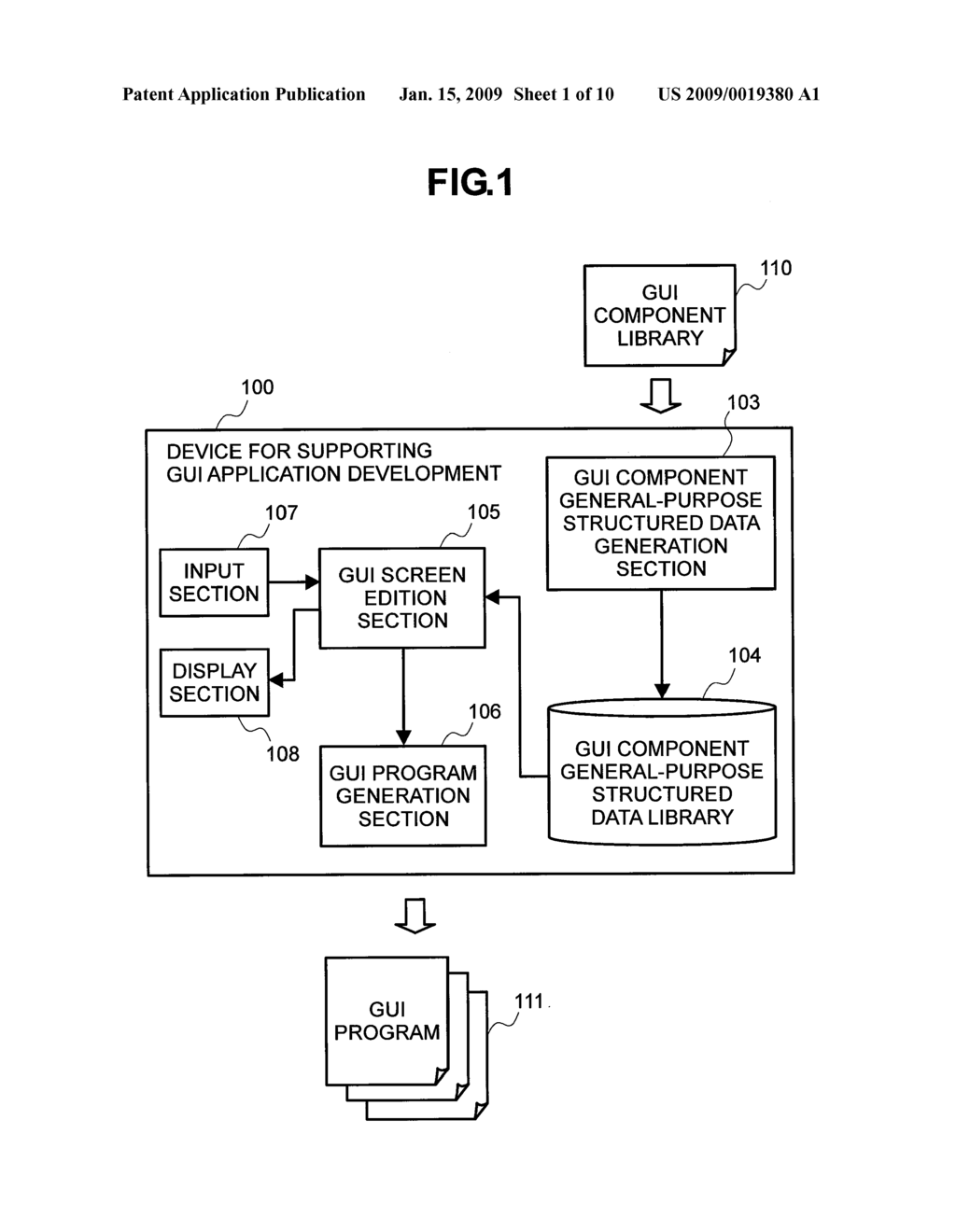 DEVICE AND METHOD FOR SUPPORTING GRAPHICAL USER INTERFACE APPLICATION DEVELOPMENT - diagram, schematic, and image 02