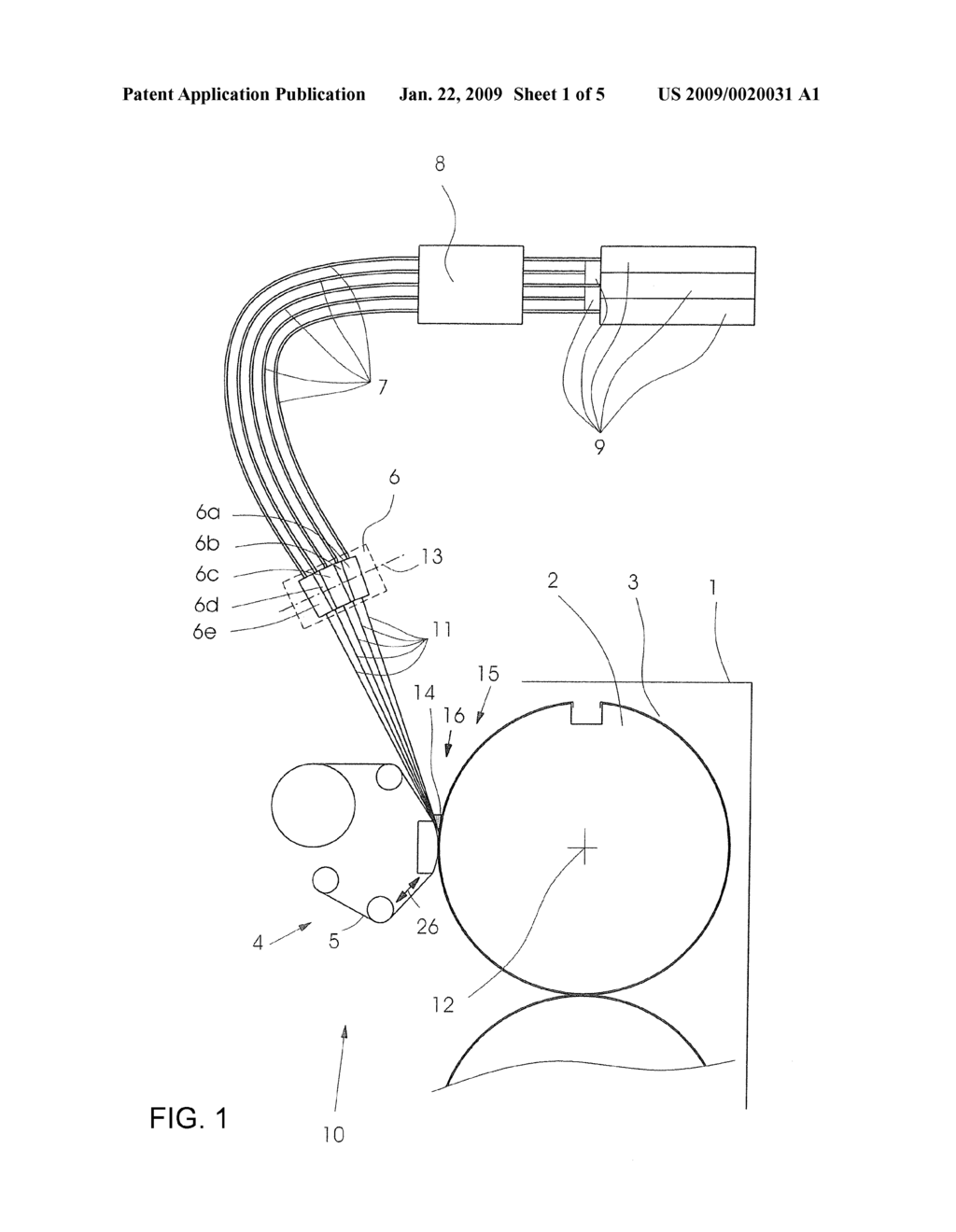 Apparatus and Method for Treating a Rotating Printing Technology Surface with a Process Liquid, Machine for processing Printing Material and machine for Treating Printing Forms - diagram, schematic, and image 02