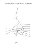 Nasal dilator with cushion layer and variable spring rate diagram and image