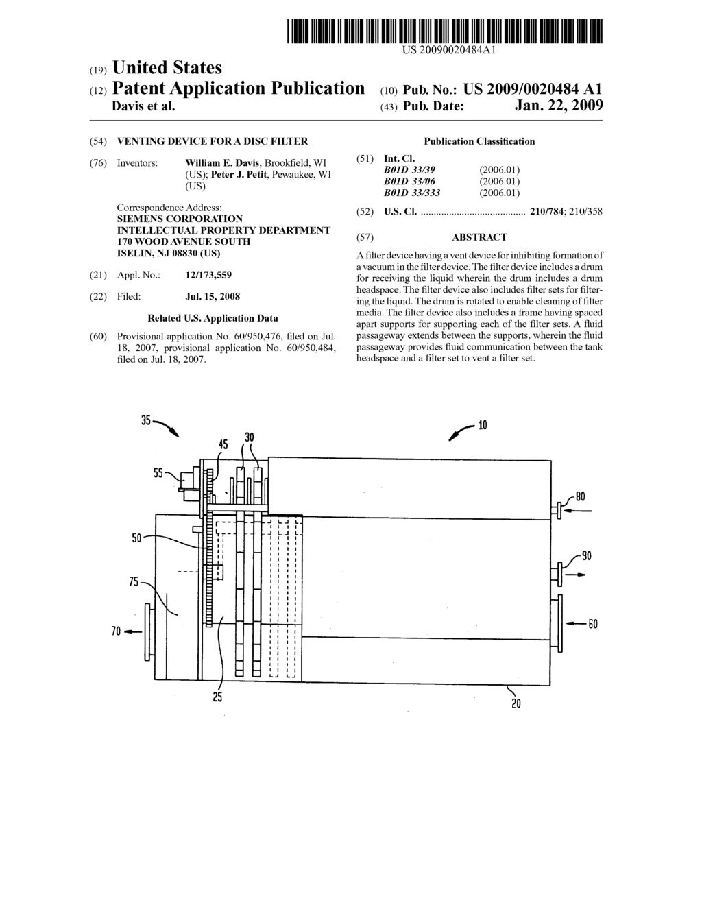 VENTING DEVICE FOR A DISC FILTER - diagram, schematic, and image 01