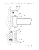 Fixing structure of a rod member for use in shower curtains diagram and image