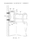 Fixing structure of a rod member for use in shower curtains diagram and image