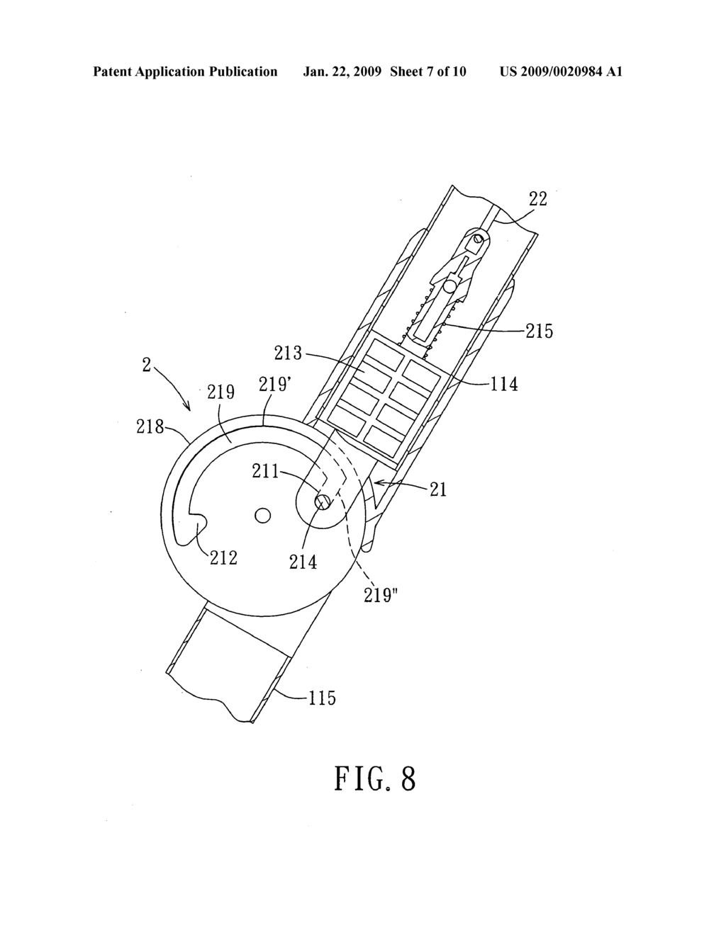 Single-hand-operated actuating mechanism for a foldable stroller - diagram, schematic, and image 08